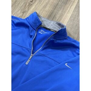Nike Golf  Tour Performance 1/4 ZIP Mens Medium Dri-Fit Blue Shirt Therma Fit